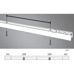 Modulaarinen LED-profiilivalaisin Linion Power Channel syöttävä Zigbee 230/24V 150VA 1m mattakromi