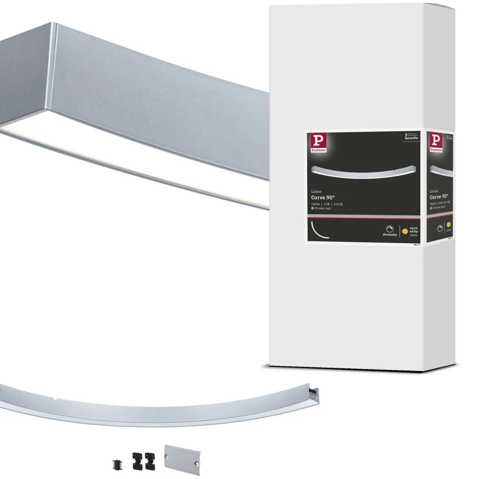 Modulaarinen LED-profiilivalaisin Paulmann Linion Light Channel Zigbee kaareva 24V 2x6.5W 3000K signaalimusta