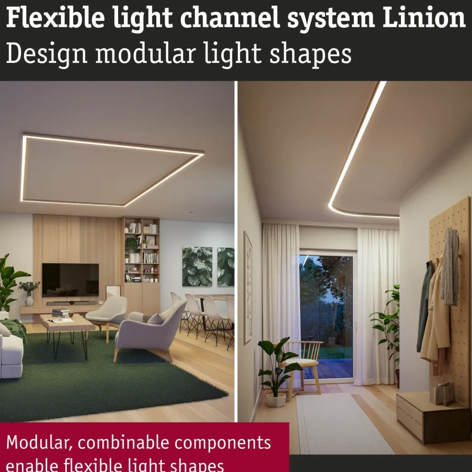Modulaarinen LED-profiilivalaisin Paulmann Linion Light Channel Zigbee 0.5m 24V 8.5W 3000K mattakromi