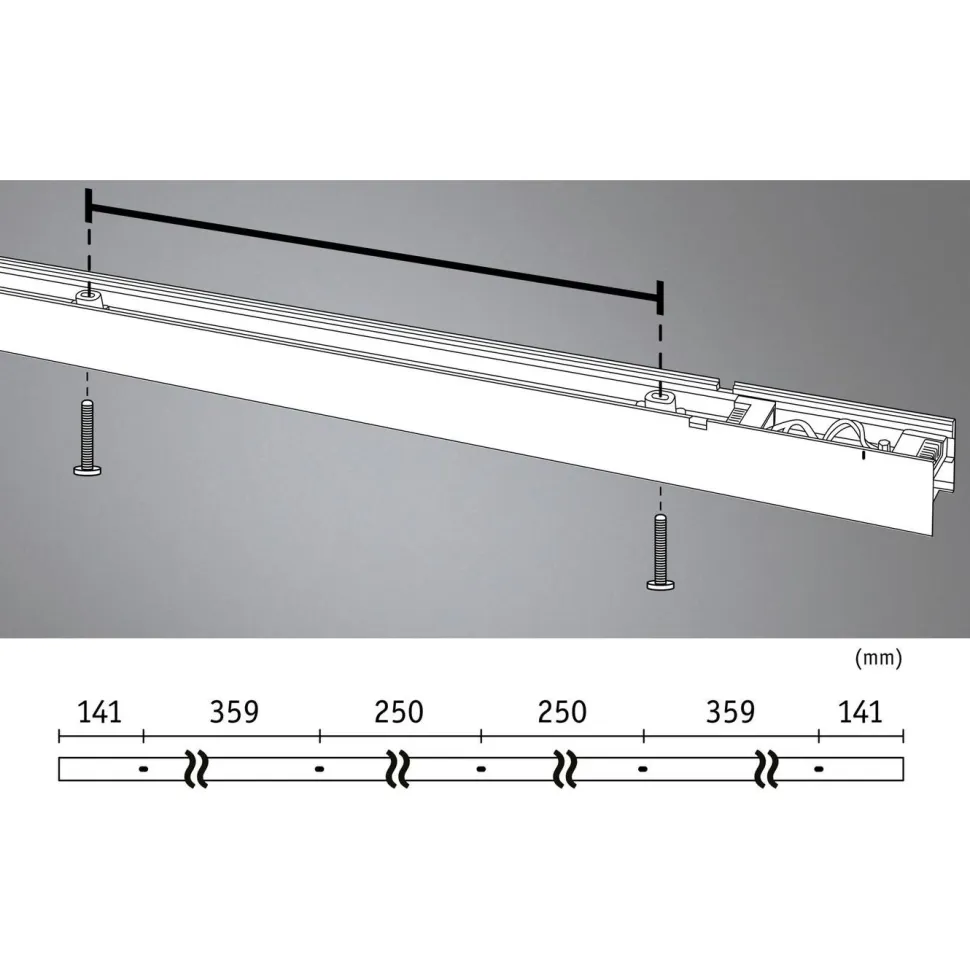 Modulaarinen LED-profiilivalaisin Paulmann Linion Light Channel Zigbee 0.5m 24V 8.5W 3000K mattakromi