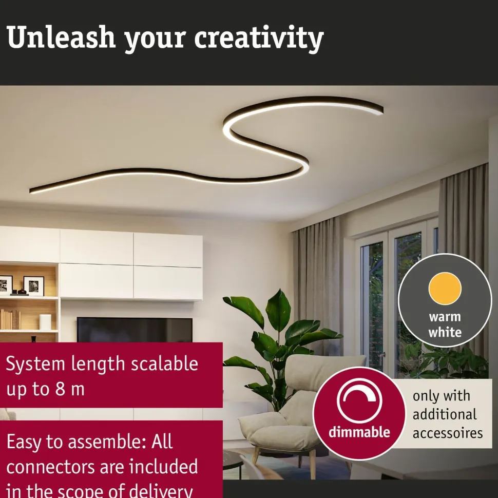 Modulaarinen LED-profiilivalaisin Paulmann Linion Light Channel Zigbee 0.5m 24V 8.5W 3000K mattakromi