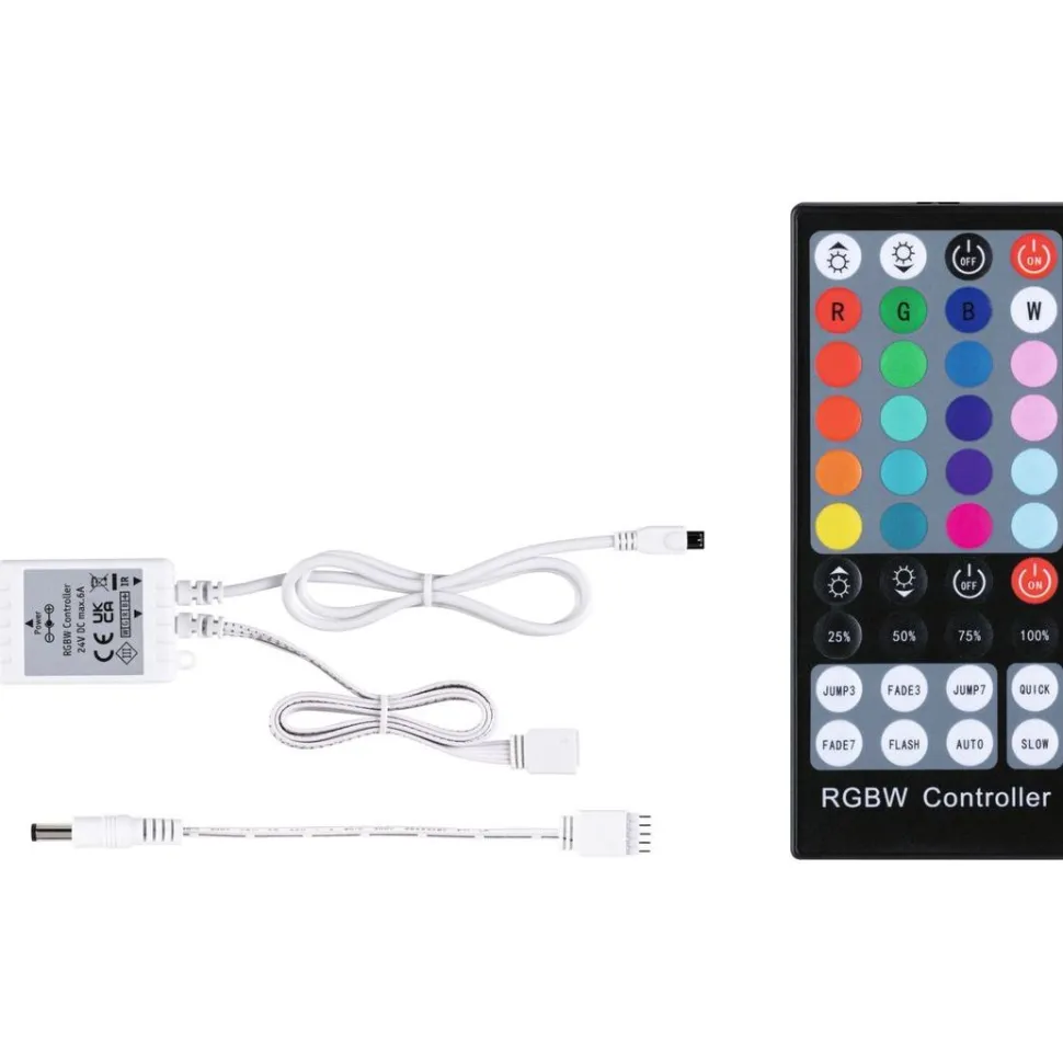 Ohjain kaukosäätimellä Paulmann MaxLED RGBW, DC 24V, max.144W