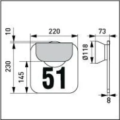 Opastevalaisin AVR51.11L LED 1W 240x220x73 mm musta/kirkas