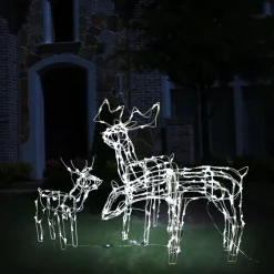 3-osainen Poro jouluvalokoriste, 229 LED-valoa