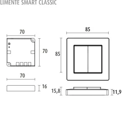 2-osainen säädin- ja himmenninsetti Limente Smart 532 Classic max. 96W 24V valkoinen