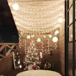 Pallo keijuvalonauha 20 m 200 LED-valoa kylmä valk. 8-toiminen