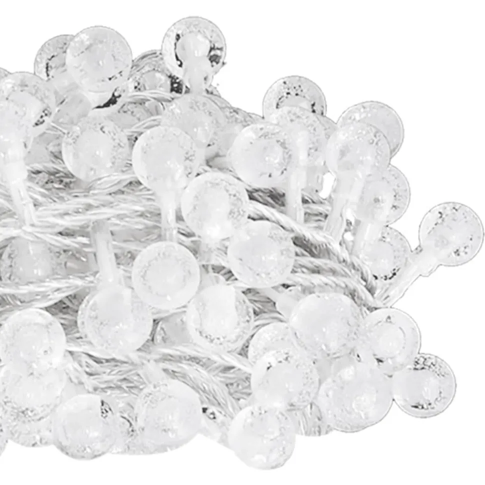 Pallo keijuvalonauha 20 m 200 LED-valoa kylmä valk. 8-toiminen