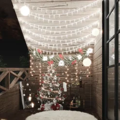 Pallo keijuvalonauha 20 m 200 LED-valoa kylmä valk. 8-toiminen