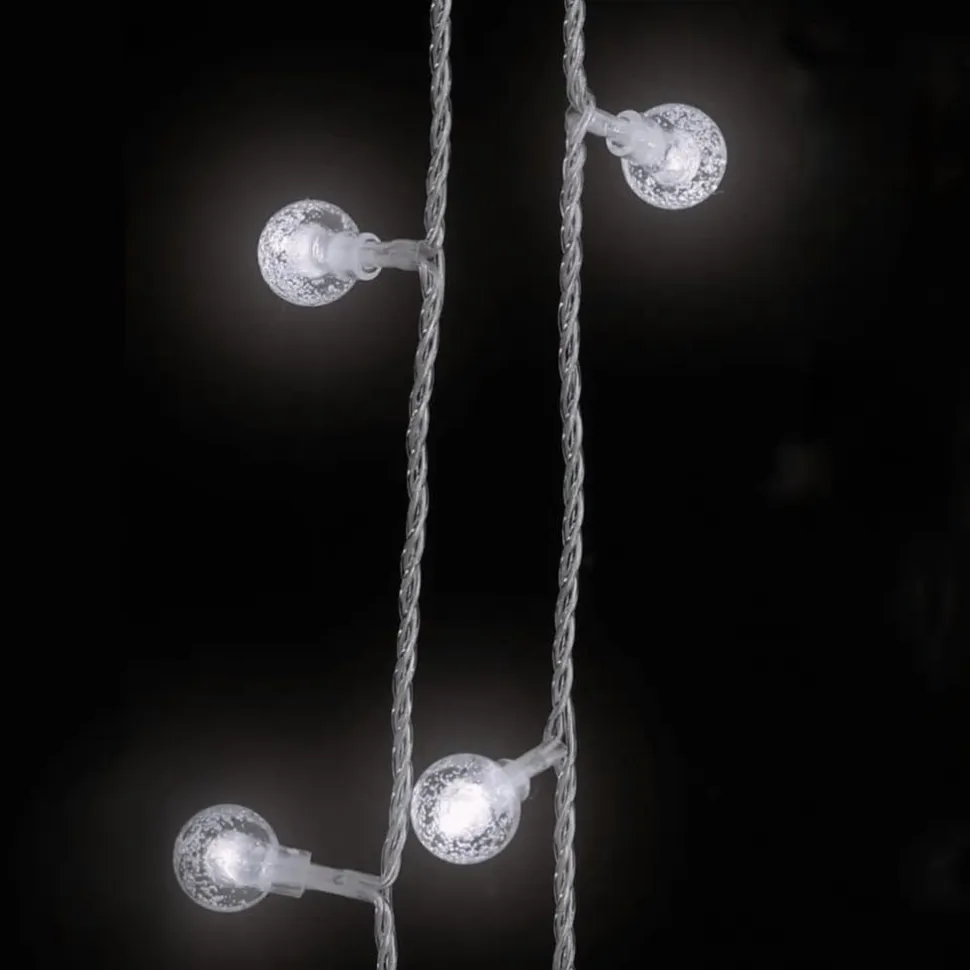 Pallo keijuvalonauha 20 m 200 LED-valoa kylmä valk. 8-toiminen