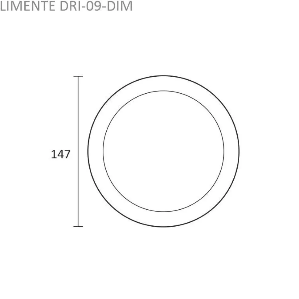 Paneelivalaisinsetti Limente DRI-9, Ø14.7cm, 4000K, 9W, upotettava, sis. virtalähteen, 4kpl/pkt