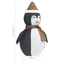 Pingviini-joulukoriste LED-valoilla ylellinen kangas 60 cm