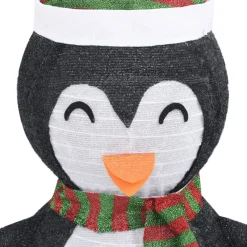 Pingviini-joulukoriste LED-valoilla ylellinen kangas 60 cm