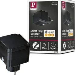 Pistokeliitin ulkokäyttöön Paulmann Smart Plug, IP44, musta