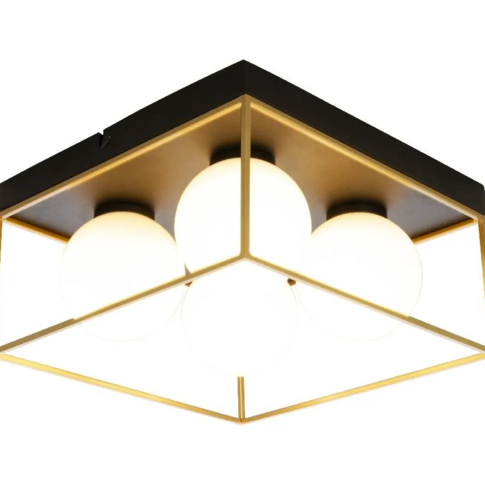 Plafondi Aneta Lighting Asto Ø28cm musta/kulta