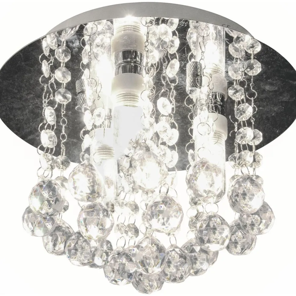 Plafondi Aneta Lighting Nicoline IP44 Ø 260x220 mm kromi, kirkas lasi