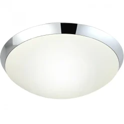 Plafondi Siracusa IP44 Ø 284x105 mm kromi/valkoinen