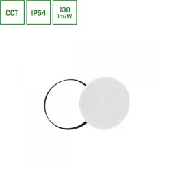 Plafondi Spectrum Nymphea Black & White Ø320mm 24W 115° CCT 3000/4000/6000K IP54 valkoinen/musta