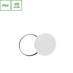 Plafondi Spectrum Nymphea Black & White Ø250mm 18W liiketunnistimella 115° IP54 3000K valkoinen/musta