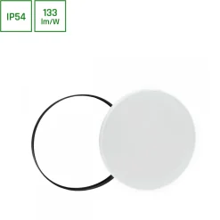 Plafondi Spectrum Nymphea Black & White Ø250mm 18W liiketunnistimella 115° IP54 3000K valkoinen/musta
