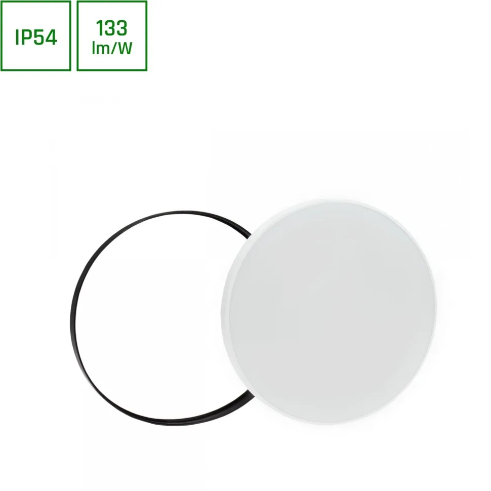 Plafondi Spectrum Nymphea Black & White Ø250mm 18W liiketunnistimella 115° IP54 3000K valkoinen/musta