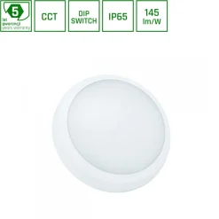Plafondi Spectrum Nymphea City Pro 2 Ø320mm 18/24W IP65 CCT 3000/4000/6000K valkoinen