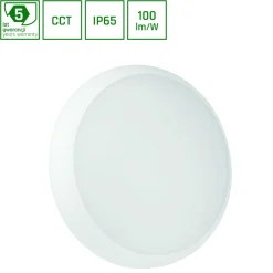 Plafondi Spectrum Nymphea City Pro Ø330mm 18W liiketunnistimella IP65 CCT 2700/4000/6000K valkoinen