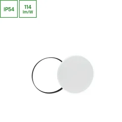 Plafondi Spectrum Nymphea Ø250x52mm liiketunnistimella 6000K IP54 18W musta/valkoinen