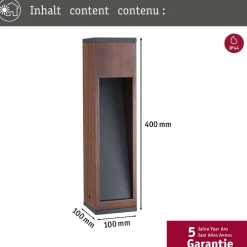Pollarivalaisin Paulmann Trabia IP44, 40cm, 3000K, GU10, puu