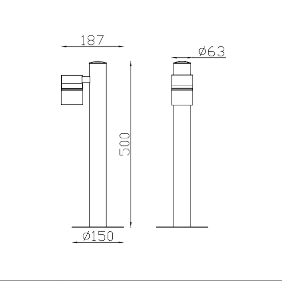 Pollarivalaisin Lucide Arne-LED 50 cm 1x5W IP44 satiinikromi