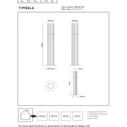 Pollarivalaisin Lucide Timbala, 7x7cm, IP44, musta