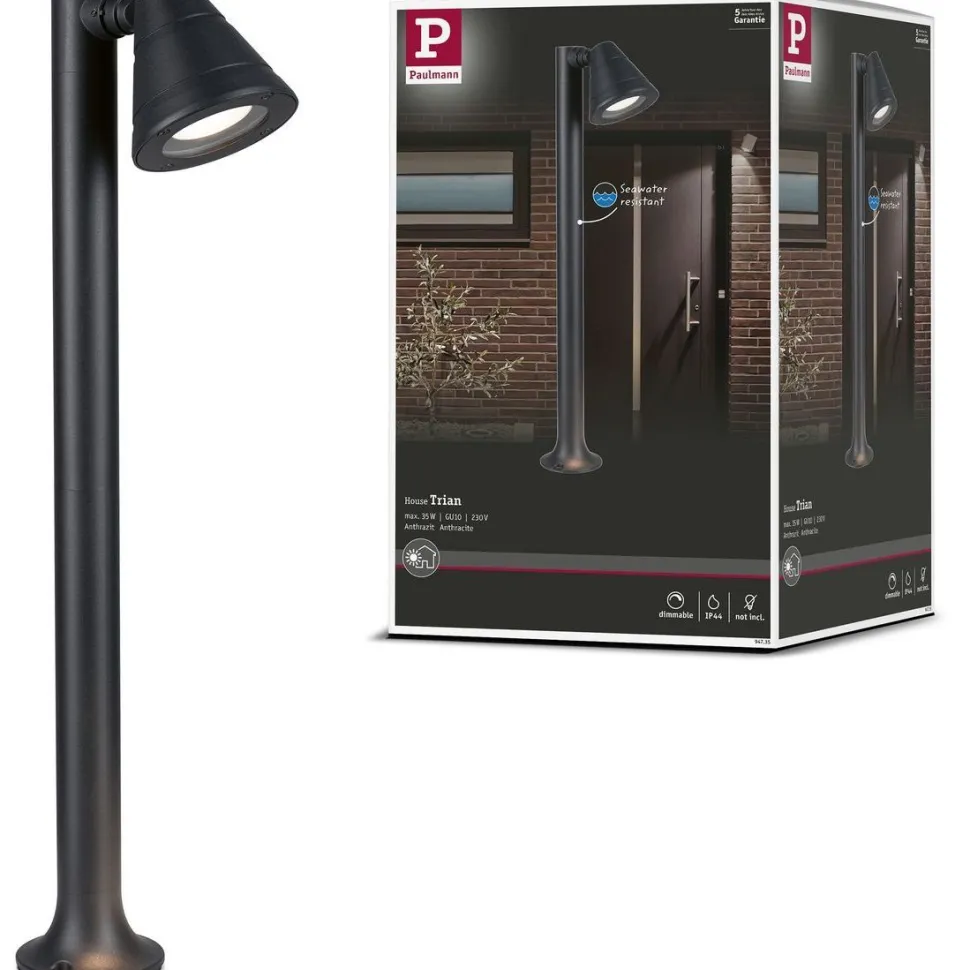 Pollarivalaisin Paulmann Trian, IP44, 60cm, GU10, korroosionkestävä, antrasiitti