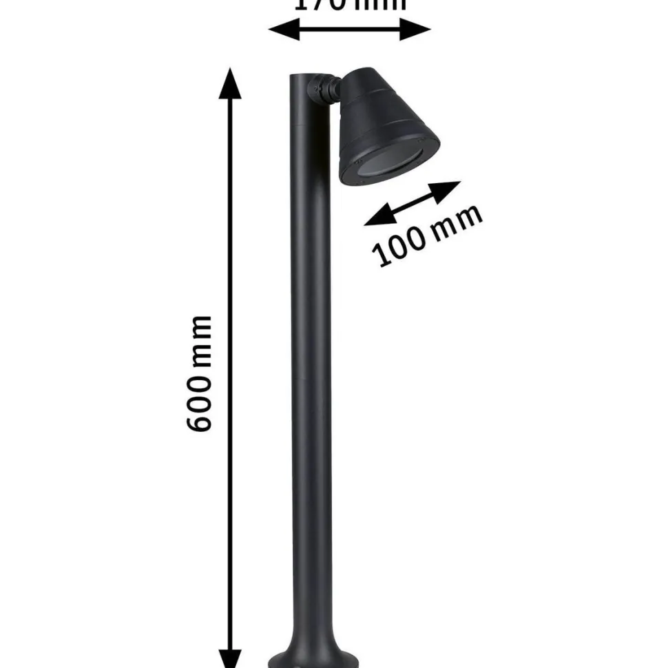 Pollarivalaisin Paulmann Trian, IP44, 60cm, GU10, korroosionkestävä, antrasiitti