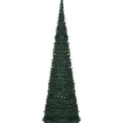 Pop-up nauhamainen tekojoulukuusi, LED-valoilla, vihreä, 150cm