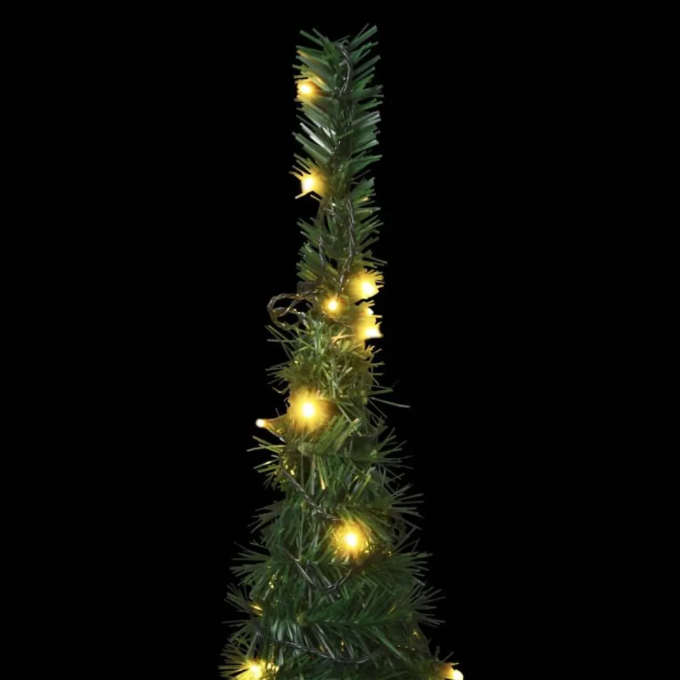 Pop-up nauhamainen tekojoulukuusi, LED-valoilla, vihreä, 150cm