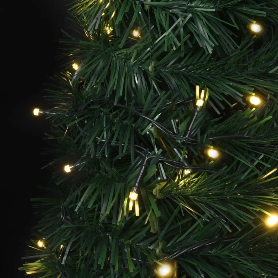 Pop-up nauhamainen tekojoulukuusi, LED-valoilla, vihreä, 150cm