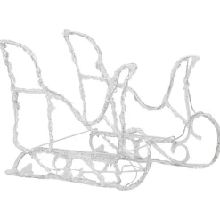 Porot ja reki -joulukoriste 280x28x55 cm akryyli lämmin valkoinen