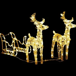 Porot ja reki -joulukoriste 160 LEDiä akryyli lämmin valkoinen