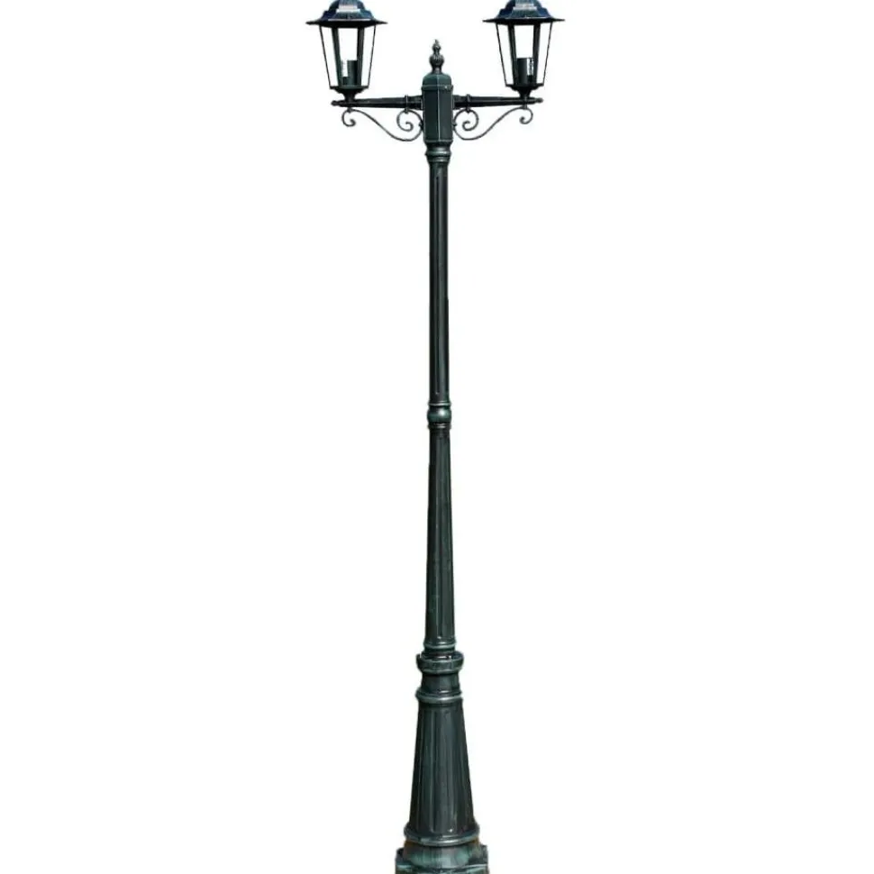 Preston puutarhan valotolppa 2-lyhtyä korkeus 215 cm