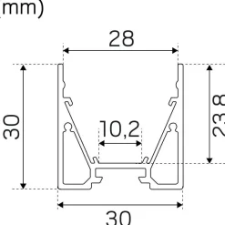 Profiili LED-nauhalle Hide-a-lite Maxi U 2m musta