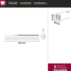 Päätysyöttömoduuli Paulmann URail 161x18mm max. 1000W valkoinen