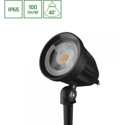 Puutarhaspotti Spectrum Flori Ligero 6W 3000K 40° IP65 53x66x67mm + 145mm maapiikki musta