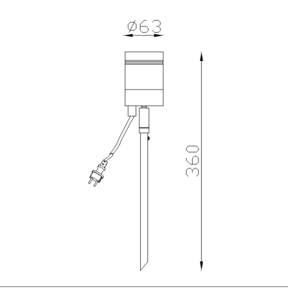 Puutarhaspottivalaisin Lucide Arne-LED Ø6.3 cm 1x5W IP44 musta