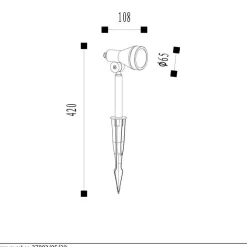Puutarhaspottivalaisin Lucide Spike 1x5W IP54 musta