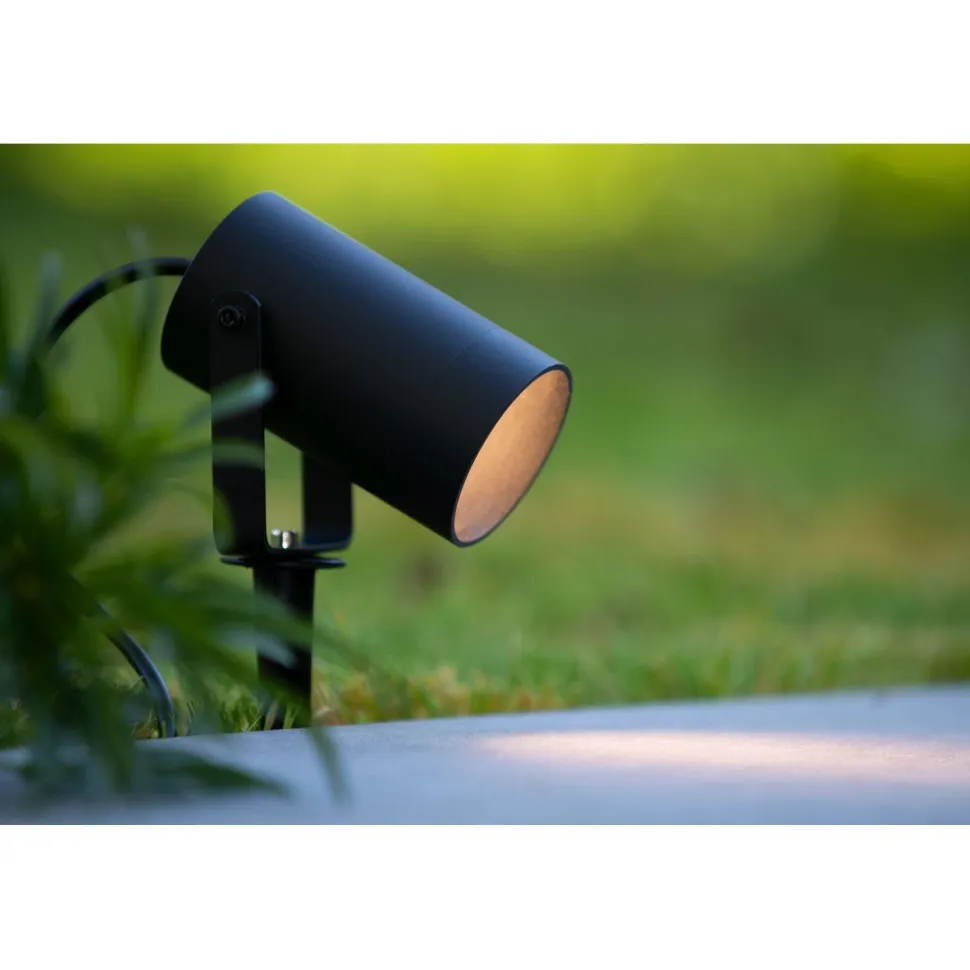 Puutarhavalaisin Lucide Taylor Ø10cm, 1xGU10, IP65, musta