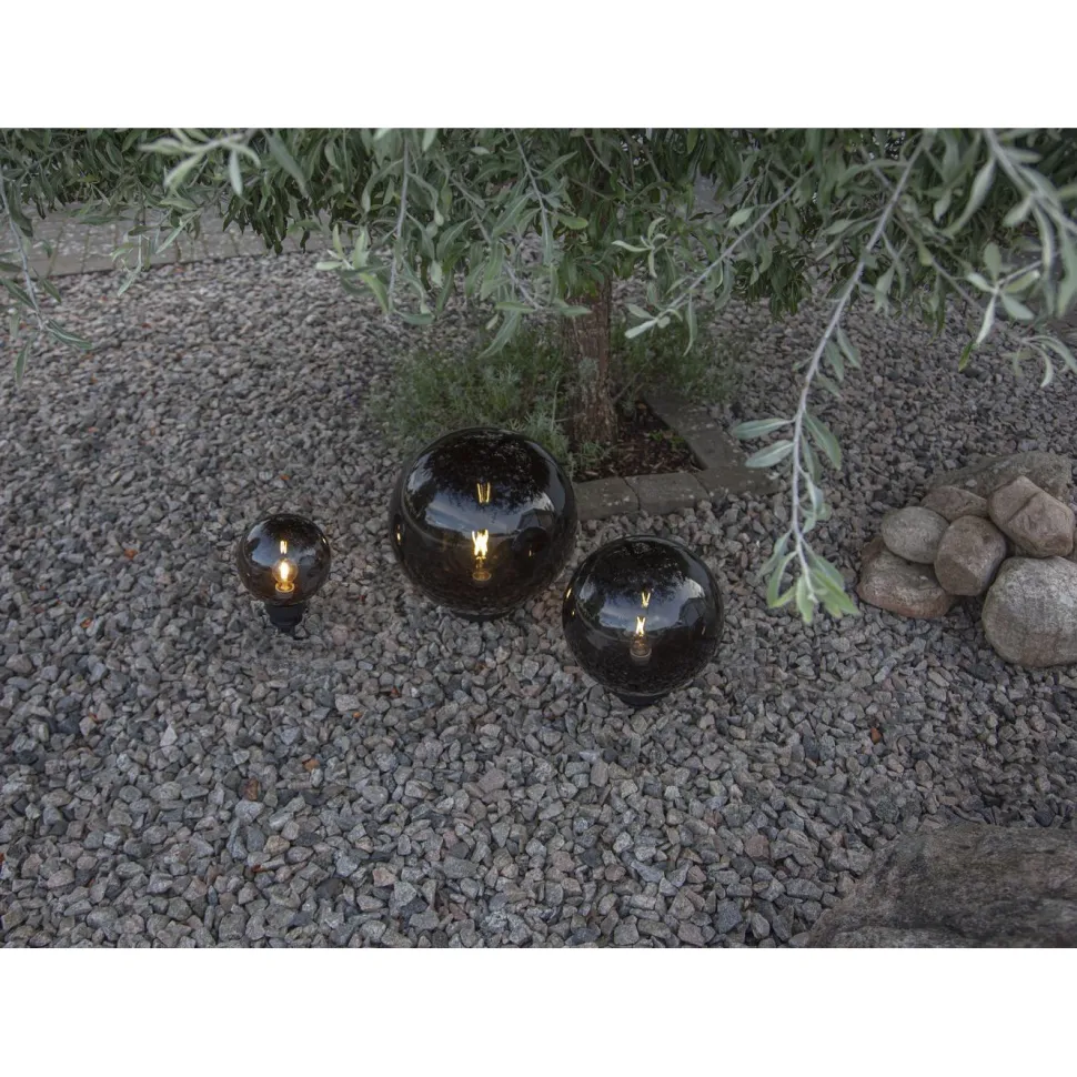 Puutarhavalaisin Star Trading Orby, 20cm, musta/savunharmaa