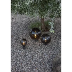 Puutarhavalaisin Star Trading Orby, 20cm, musta/savunharmaa