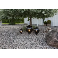 Puutarhavalaisin Star Trading Orby, 20cm, musta/savunharmaa