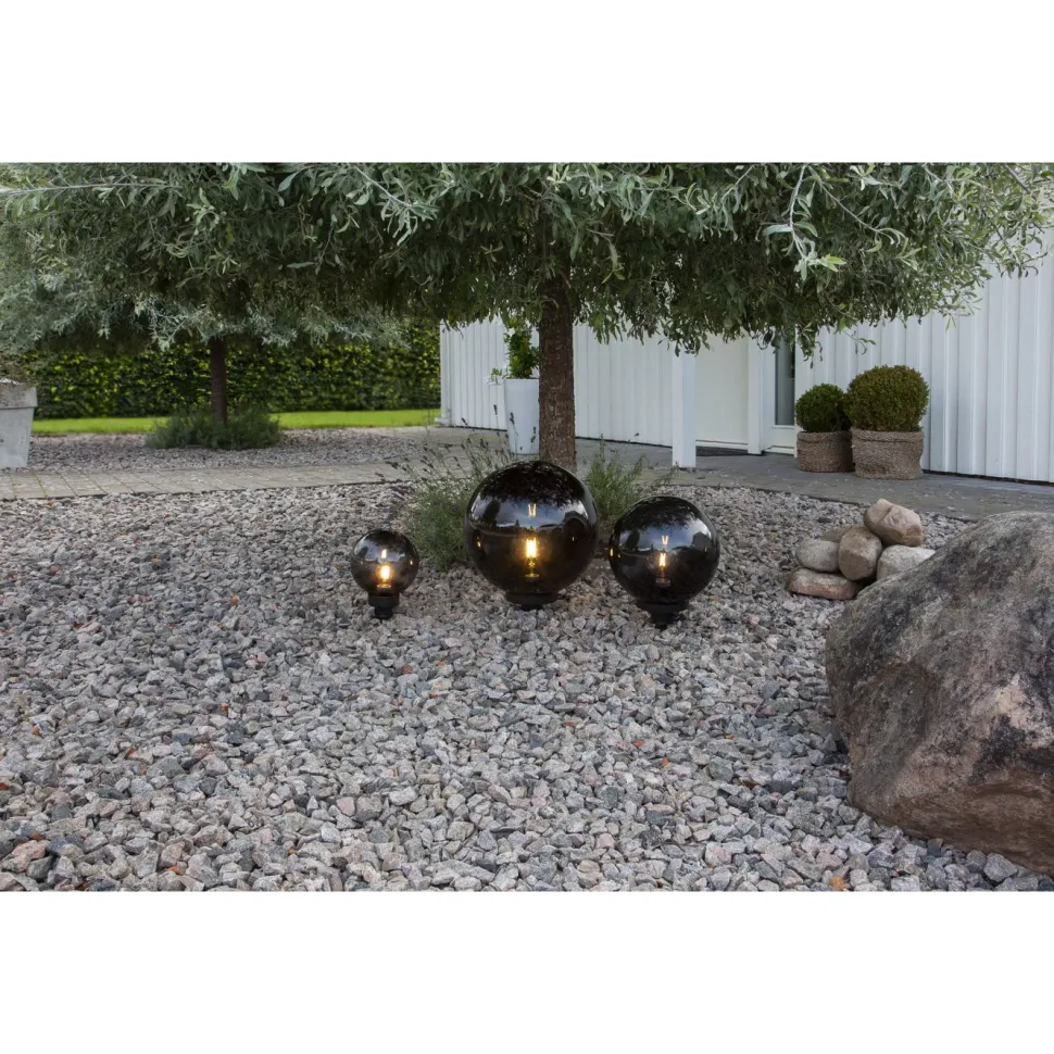 Puutarhavalaisin Star Trading Orby, 20cm, musta/savunharmaa