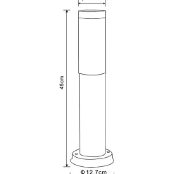 Pylväsvalaisin Globo Boston Ø12,7x45cm 60W teräs