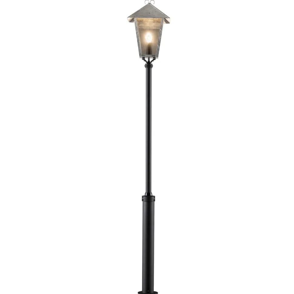Pylväsvalaisin Konstsmide Benu 437-320 360x360x2540 mm sinkitty teräs/musta